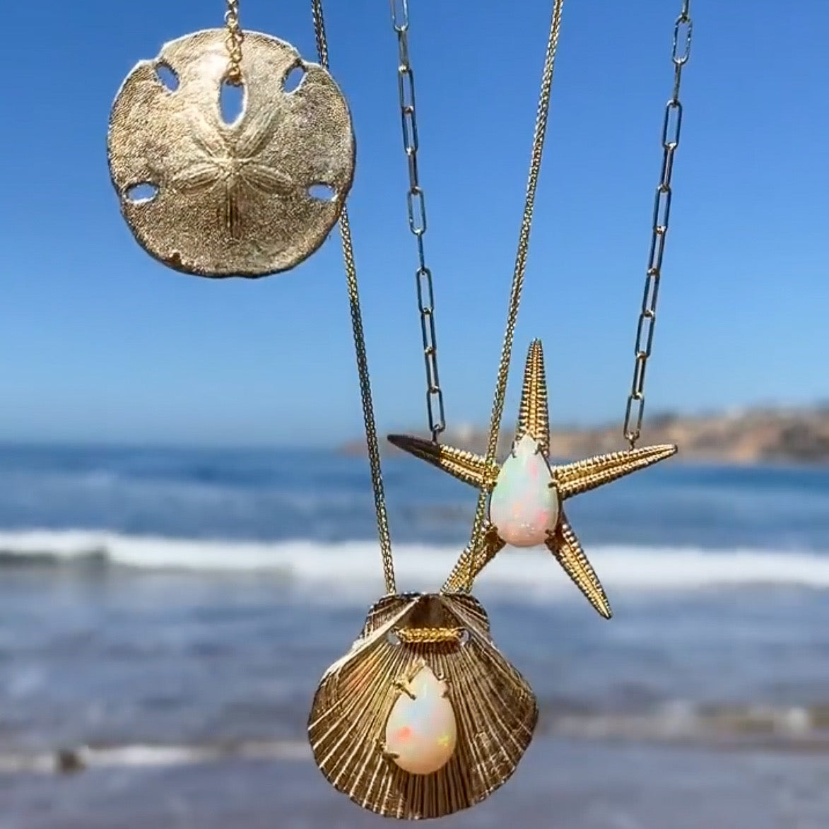 Opal Starfish Necklace Pendant Necklace Elisabeth Bell Jewelry