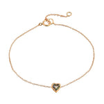 Dainty Heart Bracelet Bracelet Jaine K Designs Rainbow Topaz / YGold