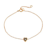 Dainty Heart Bracelet Bracelet Jaine K Designs Rainbow Topaz / YGold
