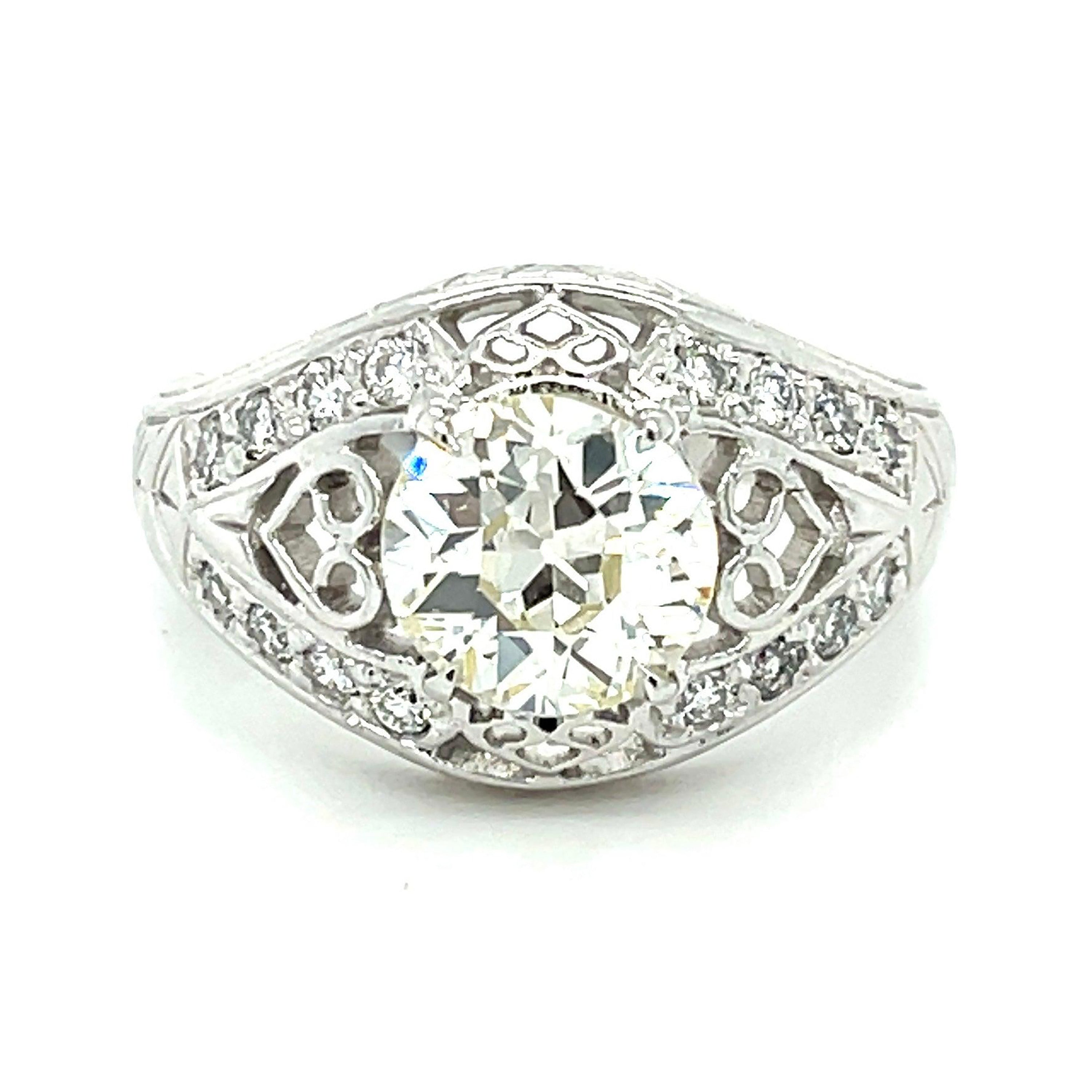 VS1 Old European Diamond Ring Cocktail Ring Roseark Vintage