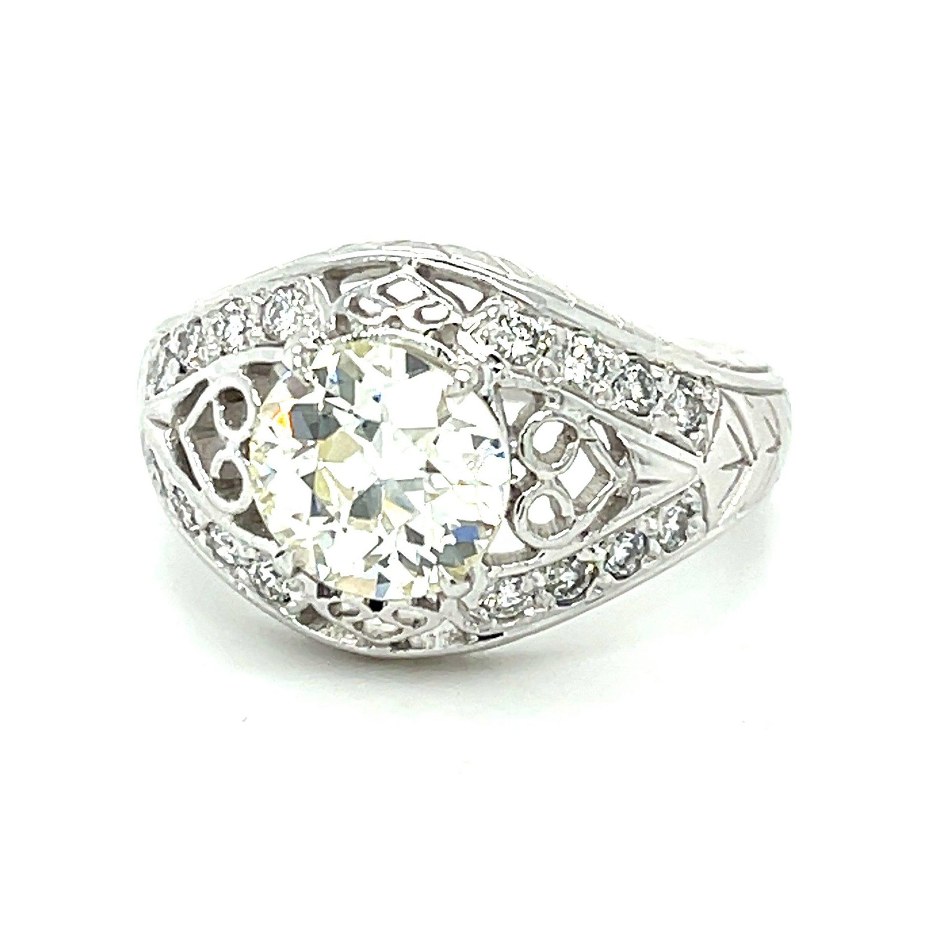 VS1 Old European Diamond Ring Cocktail Ring Roseark Vintage