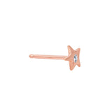 Star w/ Diamond Stud Stud Earrings Jaine K Designs Single Rose Gold