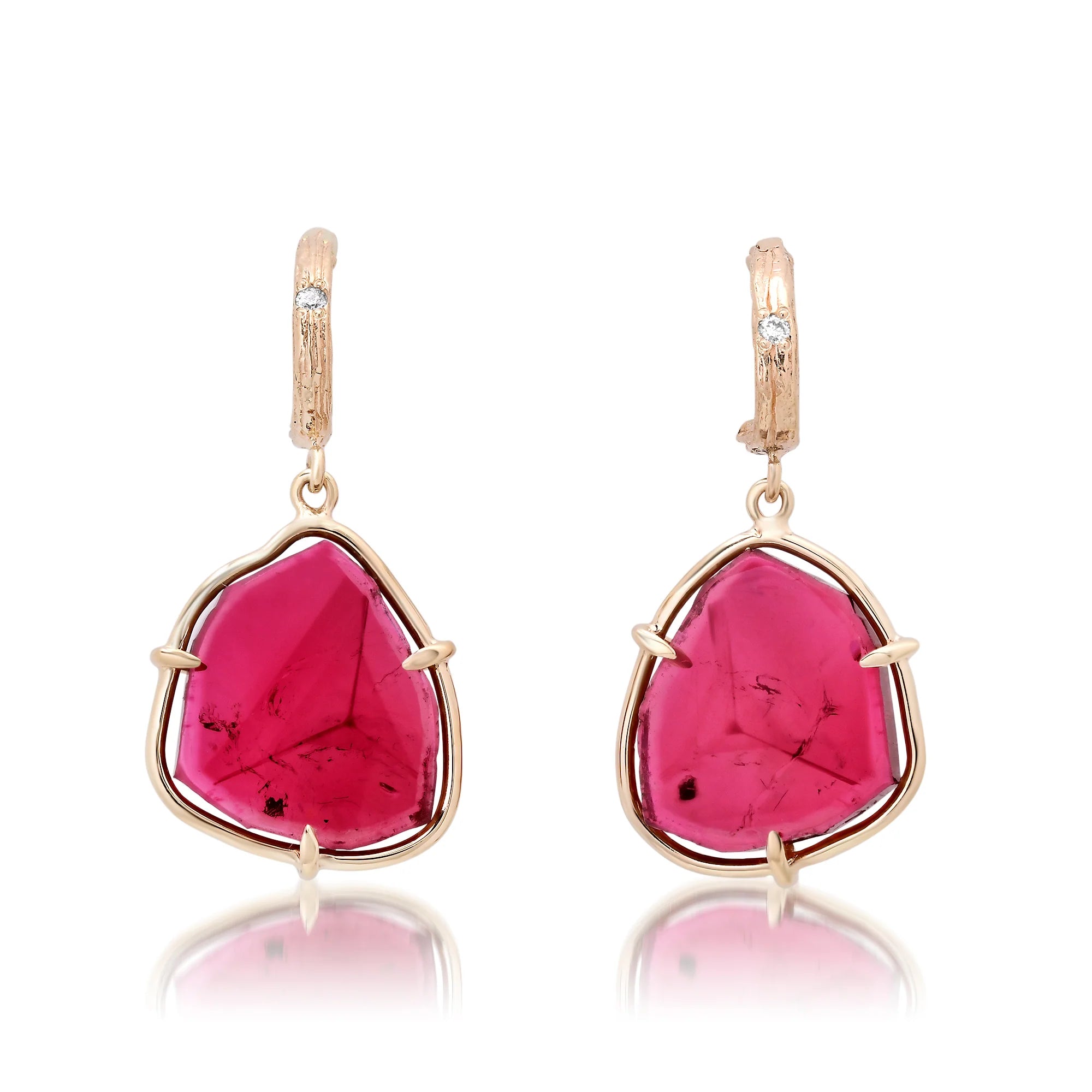 Tourmaline Slice Earrings Huggie Earrings Elisabeth Bell Jewelry