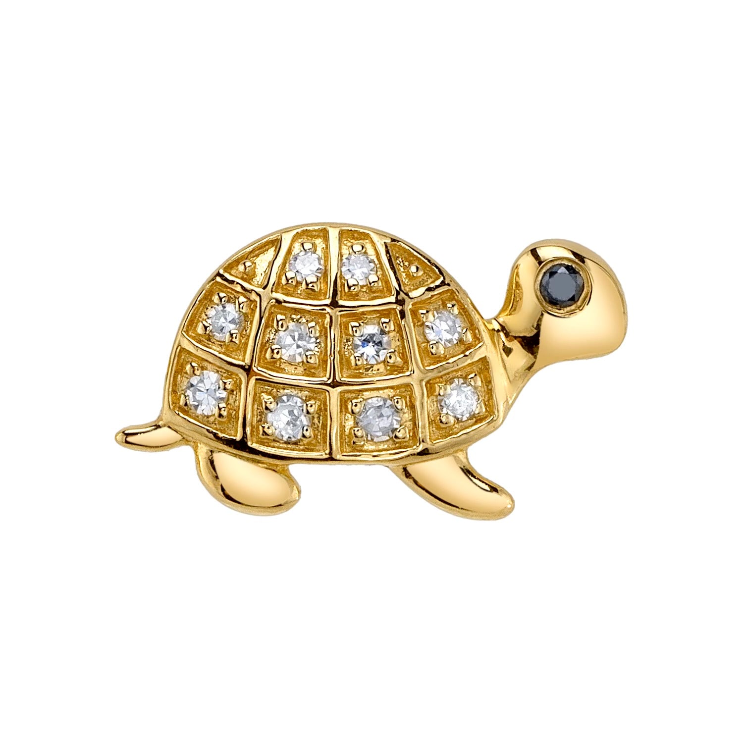 Diamond Turtle Stud Stud Earrings Roseark Deux Single