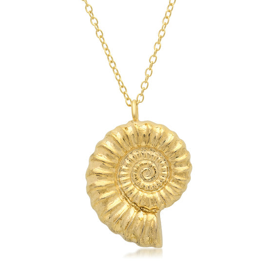 Ammonite Necklace Pendant Elisabeth Bell Jewelry Yellow Gold  