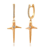Mini Thorn Cross Earrings Drop Earrings Elisabeth Bell Jewelry   