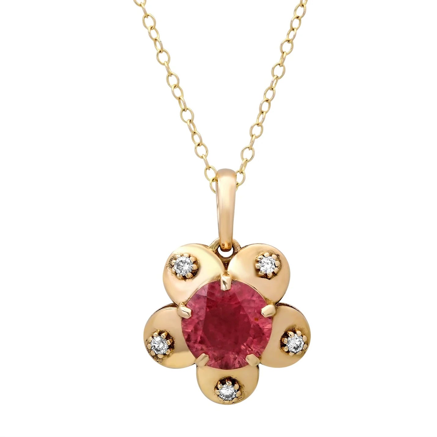 Tourmaline Fleur Necklace Pendant Necklace Elisabeth Bell Jewelry