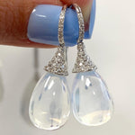 Pave Diamond Cap Drops Drop Earrings Goshwara