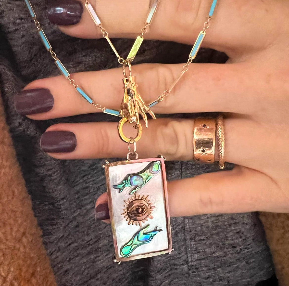 Gyan Mudra Ladyfinger Charm with Diamond Ring Charm Maura Green