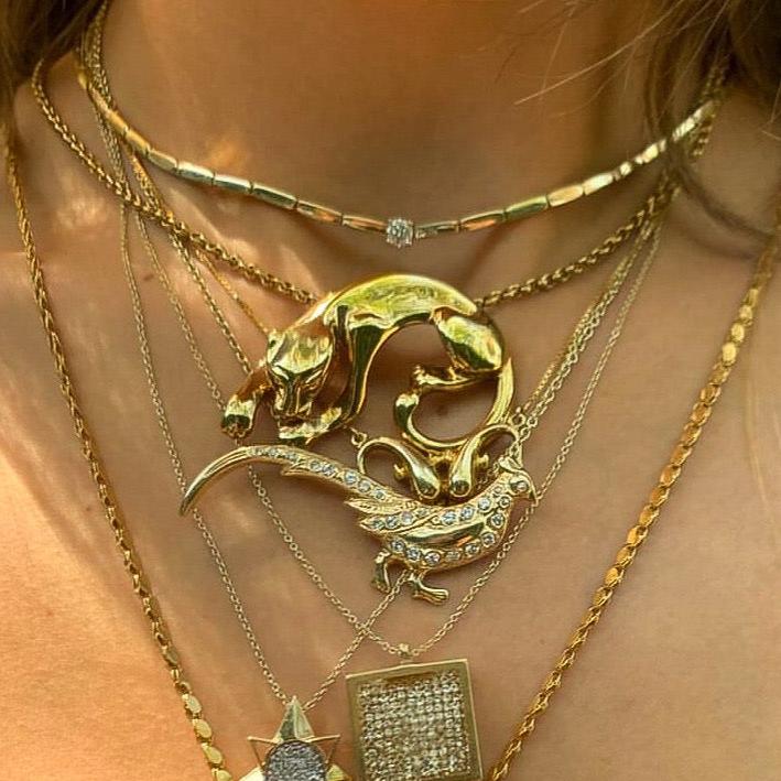 Sleeping Panther Pendant Pendant Roseark Vintage
