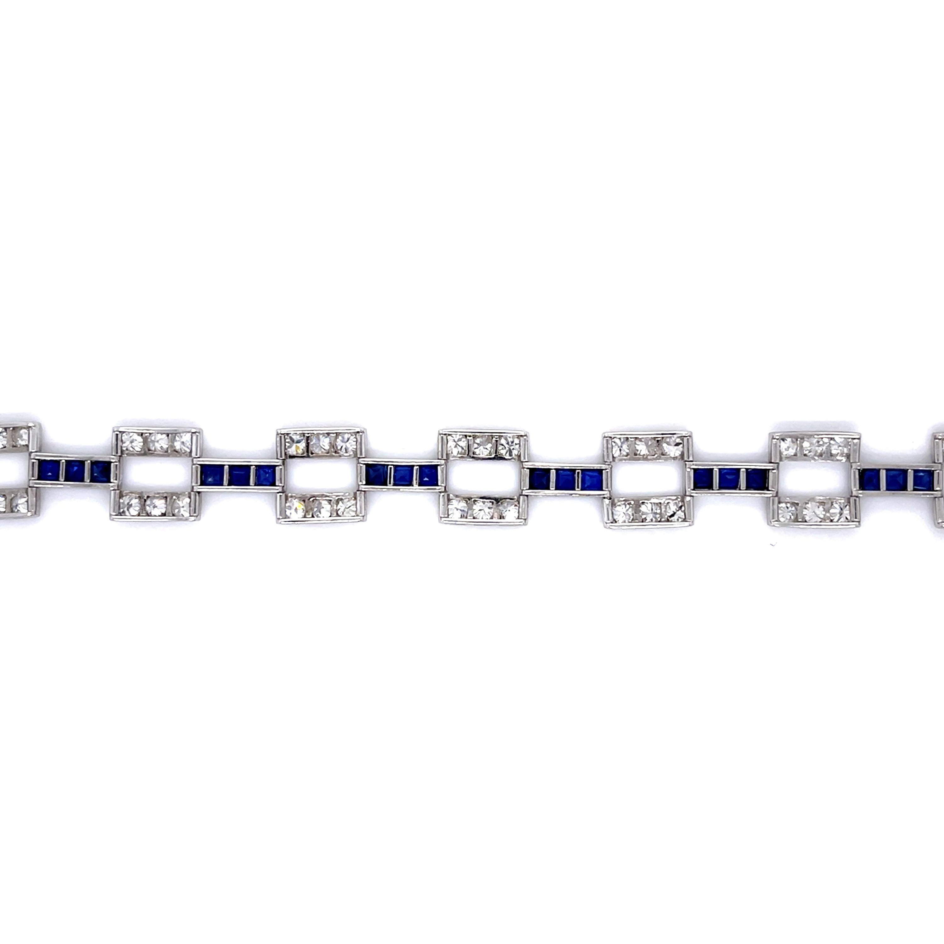 Diamond Sapphire 1930S Bracelet Bracelet Roseark Vintage