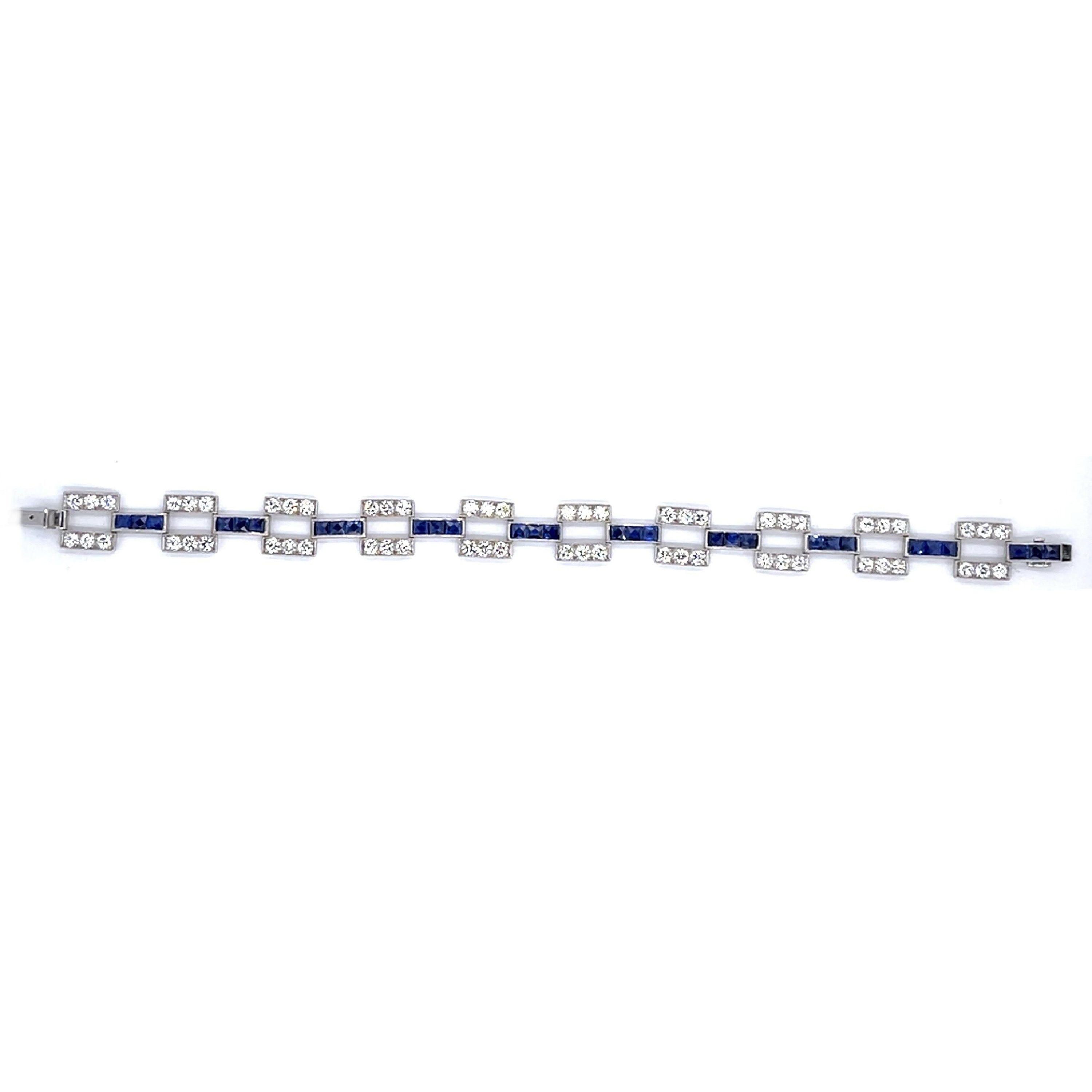 Diamond Sapphire 1930S Bracelet Bracelet Roseark Vintage