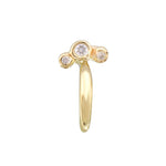 Half Hoop w/ Trio Dot Diamonds Hoop Earrings Jaine K Designs Single