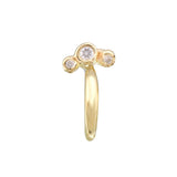 Half Hoop w/ Trio Dot Diamonds Hoop Earrings Jaine K Designs Single