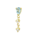 Pear Aquamarine and Diamond Drops Drop Earrings Jaine K Designs Single