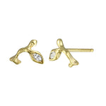 Curved Twig Marquise Diamond Stud Stud Earrings Jaine K Designs   
