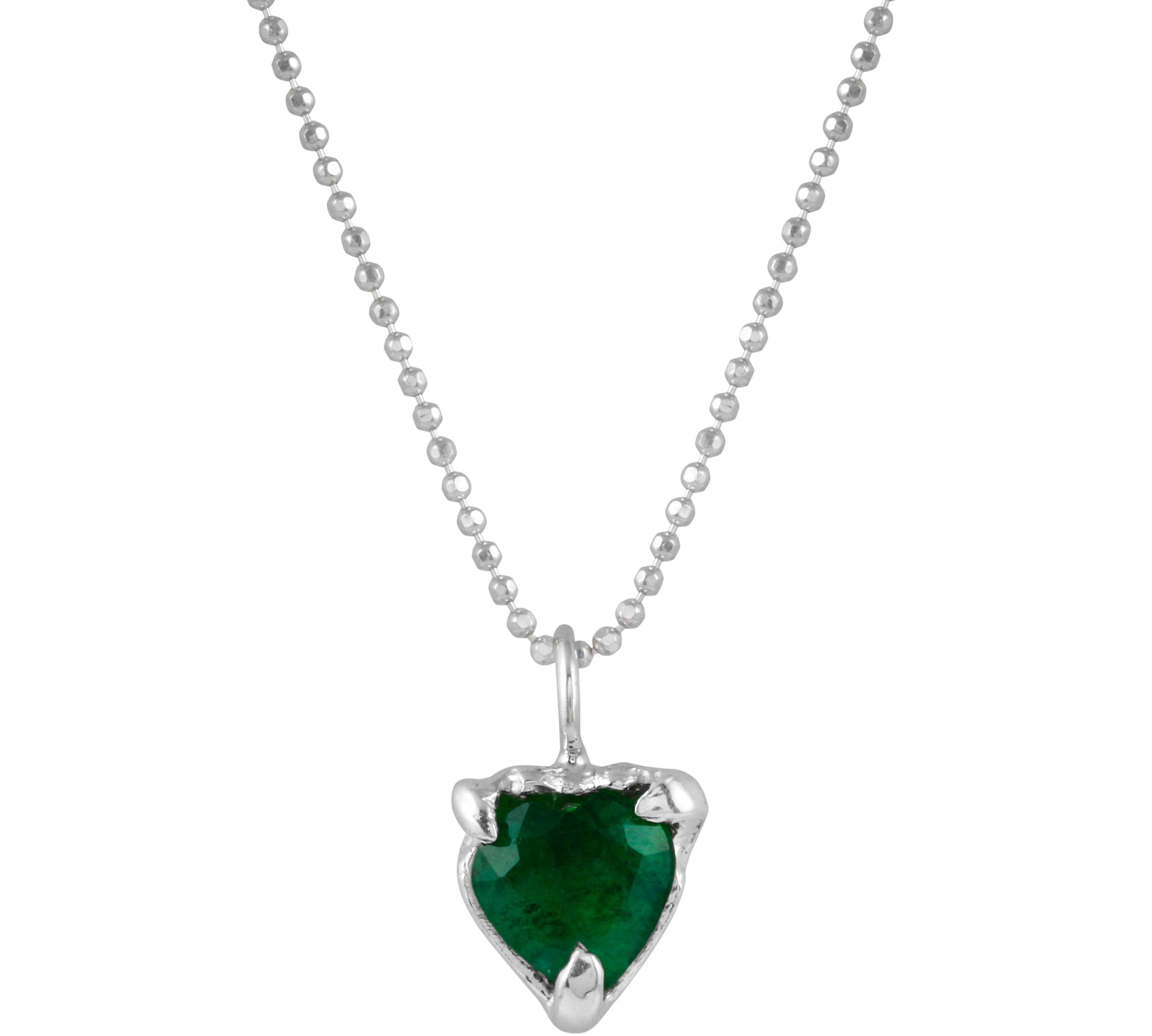 Emerald Heart Necklace Pendant Jaine K Designs White Gold  