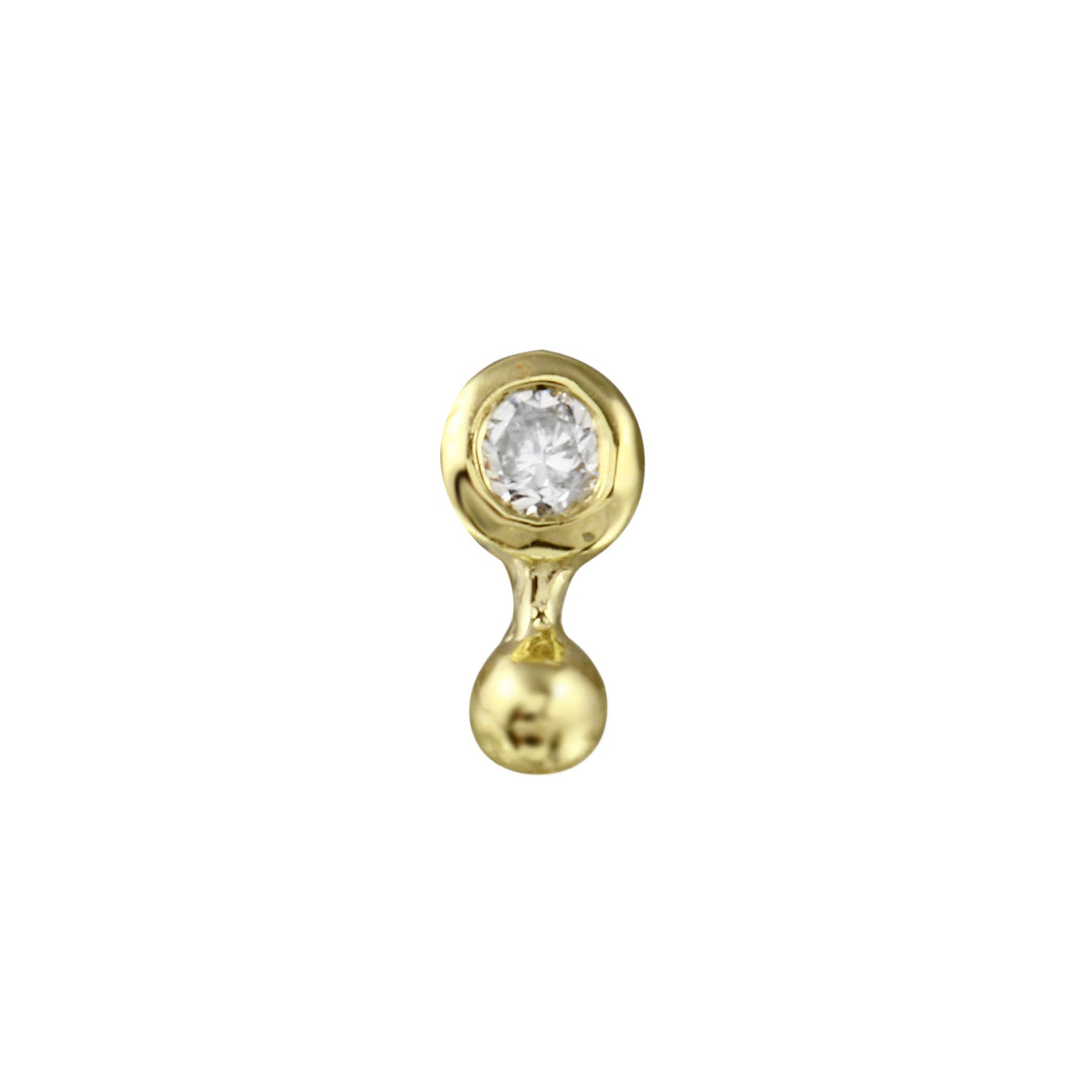 Diamond Dot Line Stud Stud Earrings Jaine K Designs Single