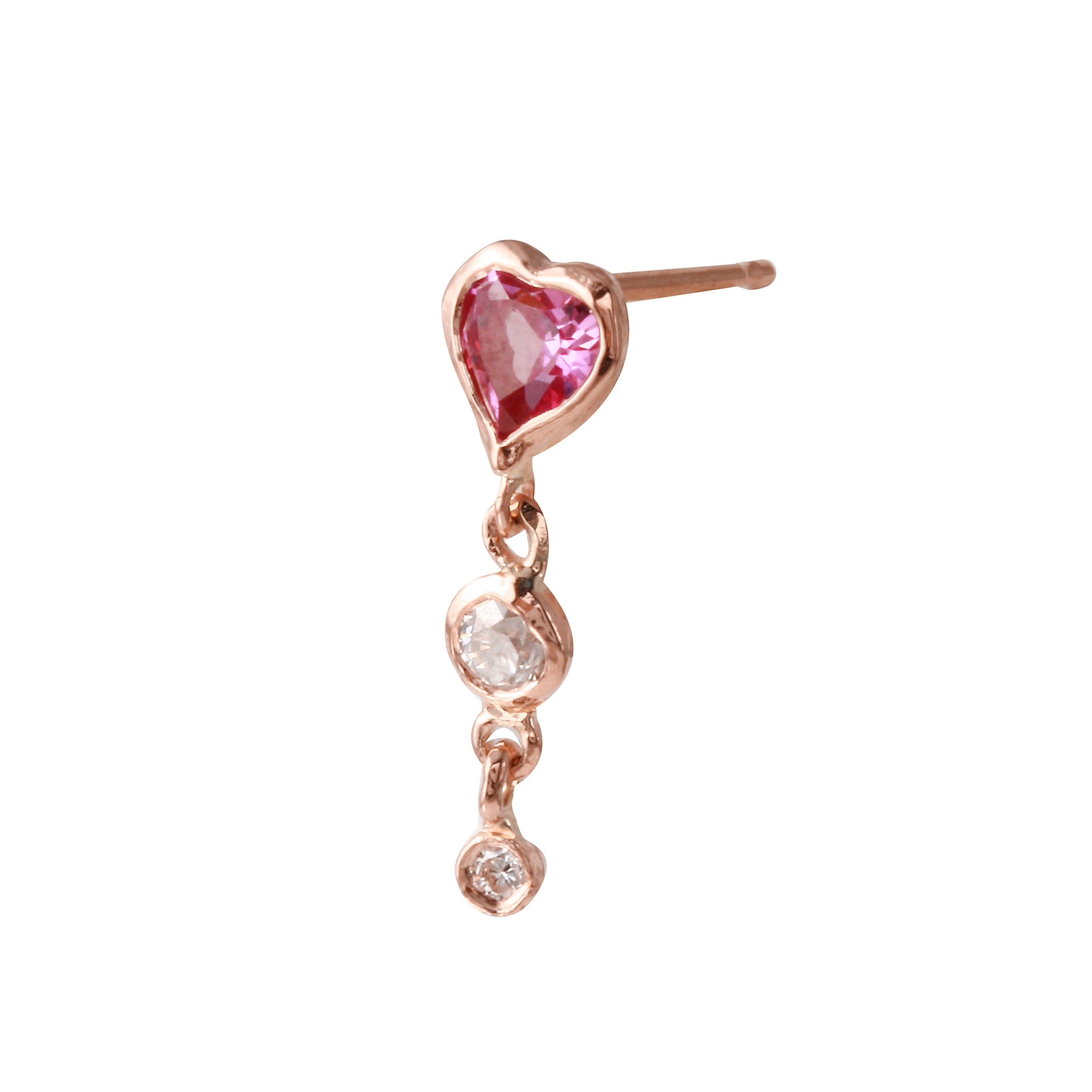 Topaz Heart Diamond Dangle Earring Drop Earrings Jaine K Designs Single