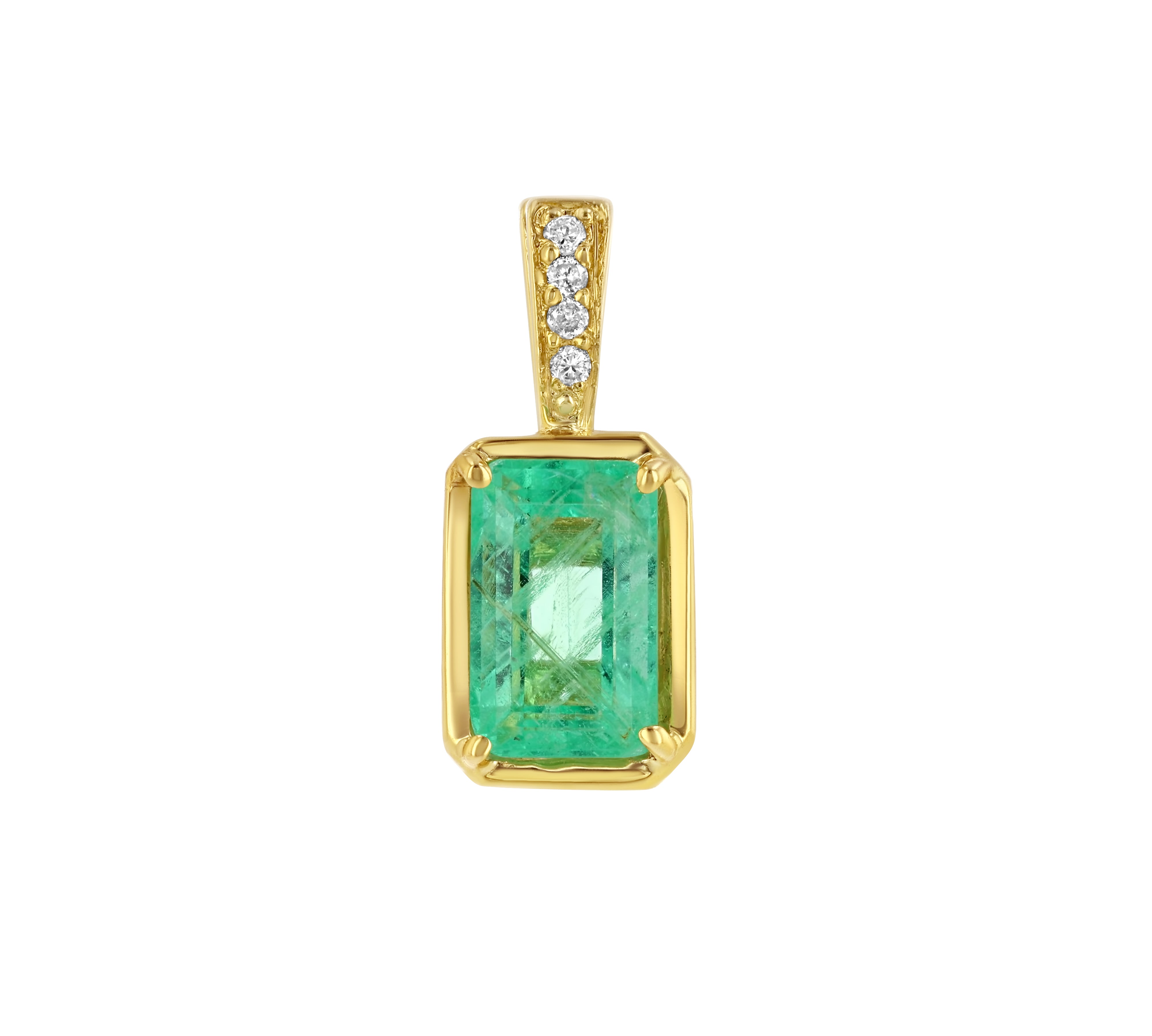 One of a Kind Rectangular Emerald Pendant Pendant Amy Gregg Jewelry   