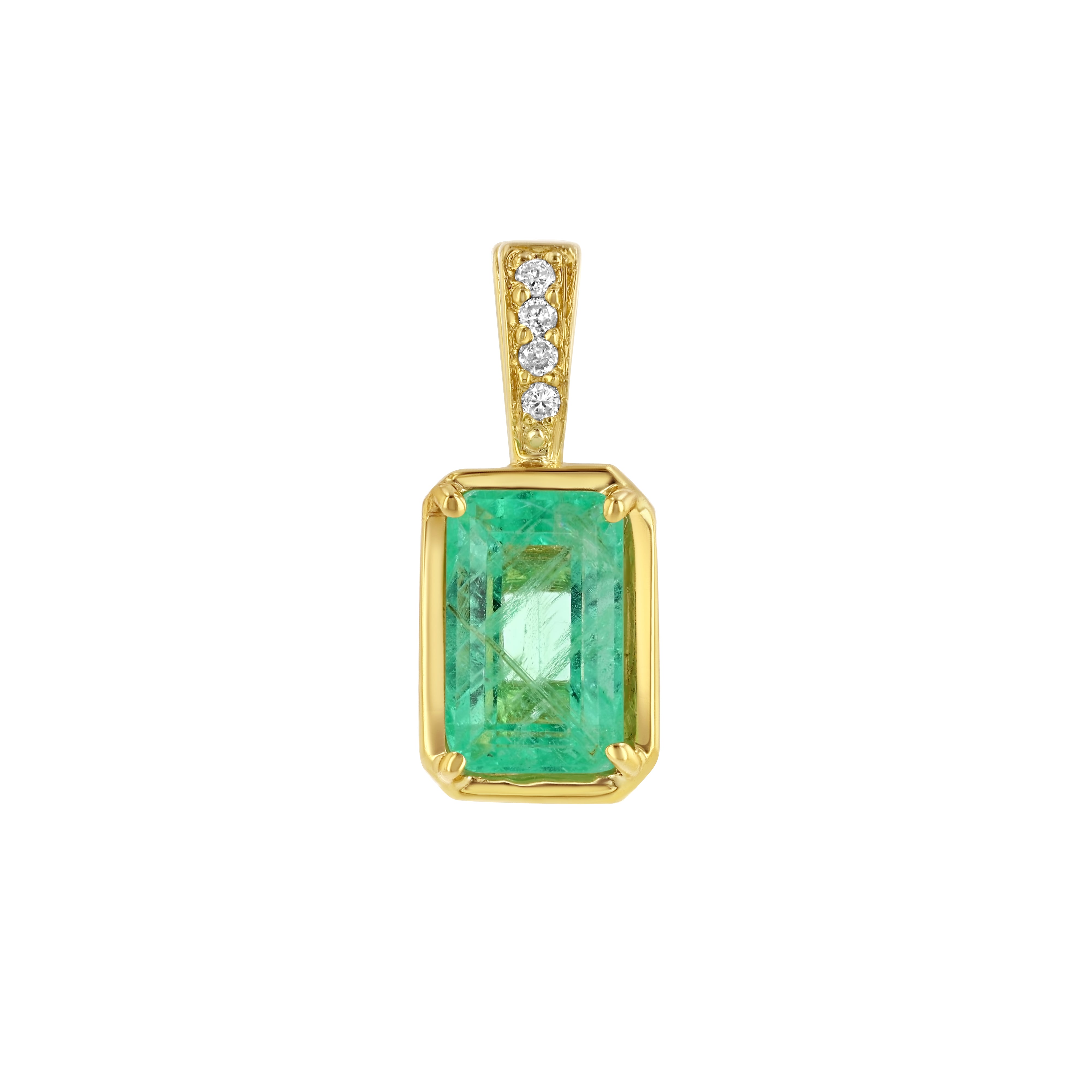 One of a Kind Rectangular Emerald Pendant Pendant Amy Gregg Jewelry   