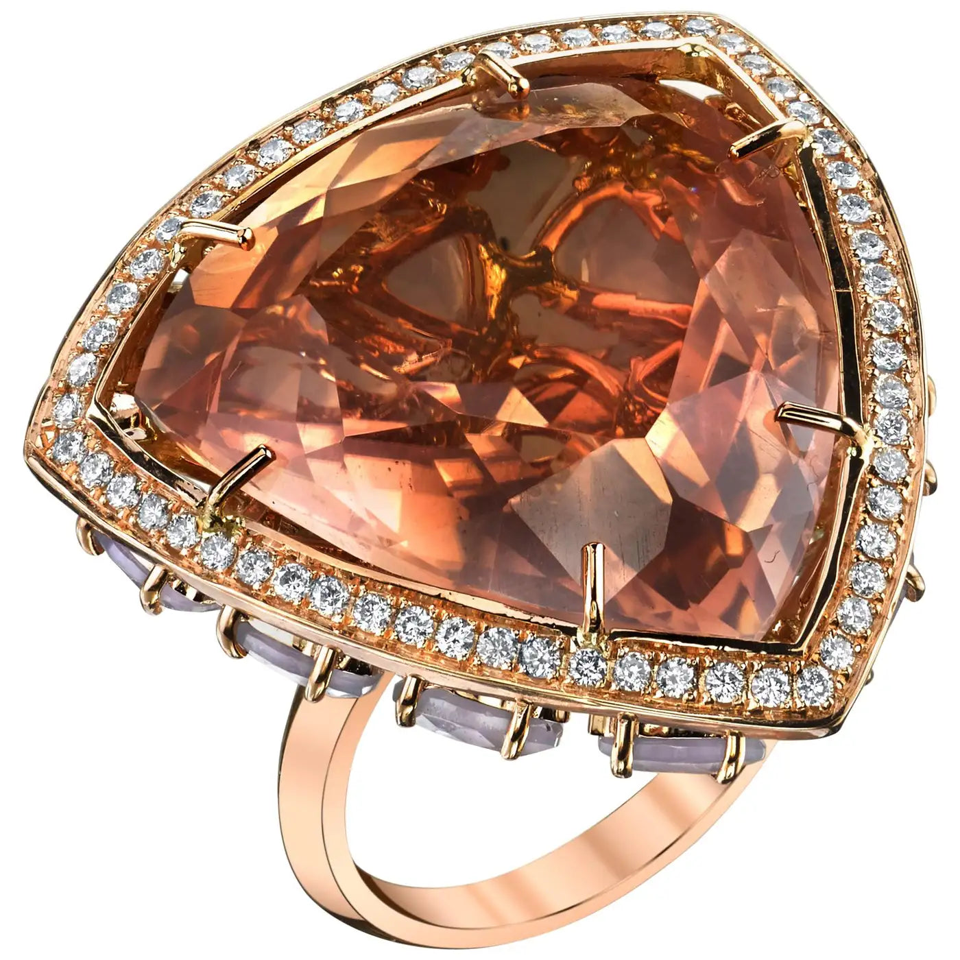 Rose Quartz Horizon Ring Statement Ring Karma El-Khalil 6