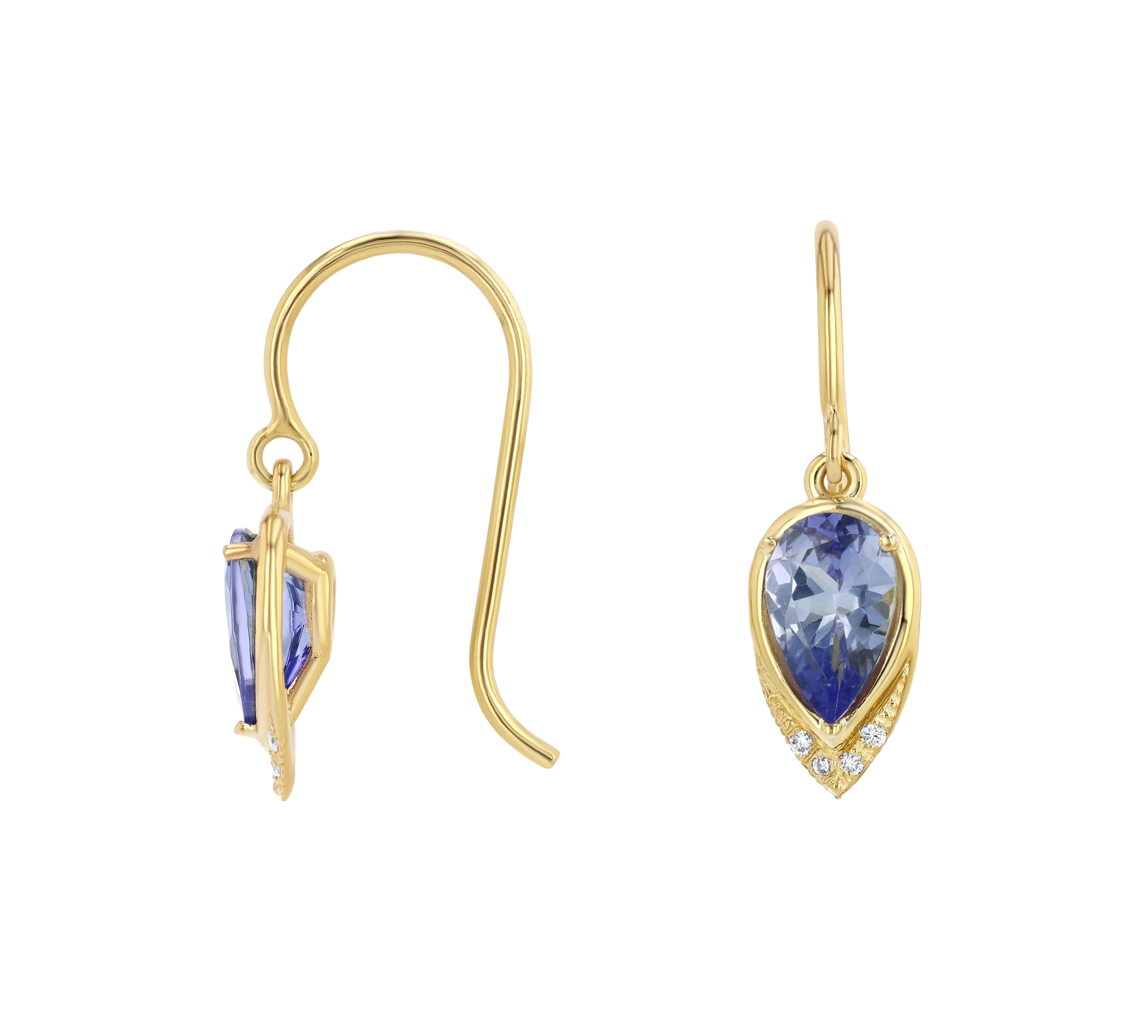 Tanzanite Dagger Earrings Drop Earrings Amy Gregg Jewelry   