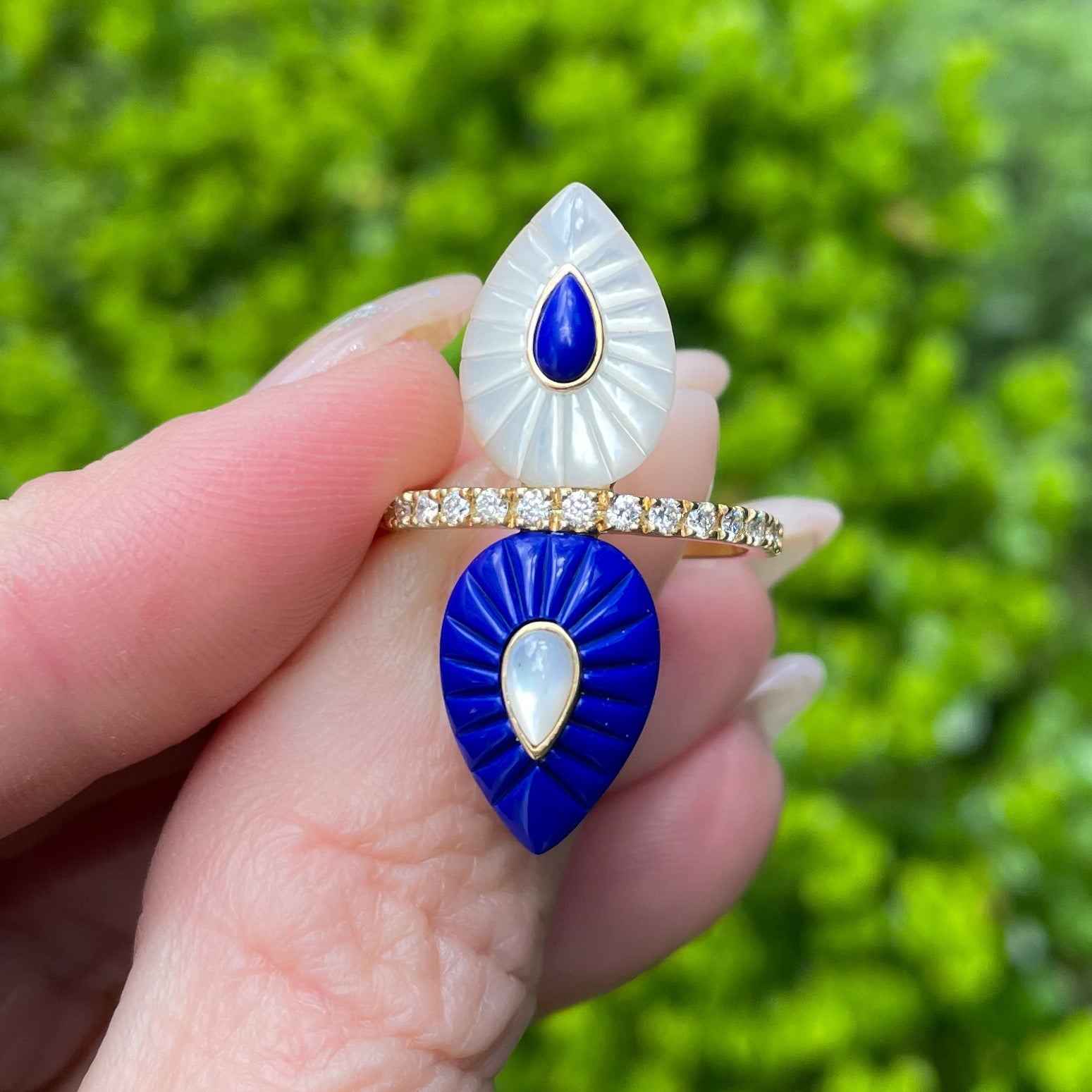 W2 Lapis MOP Design Ring Ring Latelier Nawbar