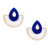 Bond Street Fan Lapis MOP Earrings, Large Statement Earrings Latelier Nawbar