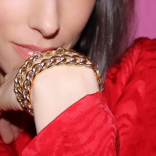 Gold Plated Chunky Chain Bracelet Chain Tracee Nichols