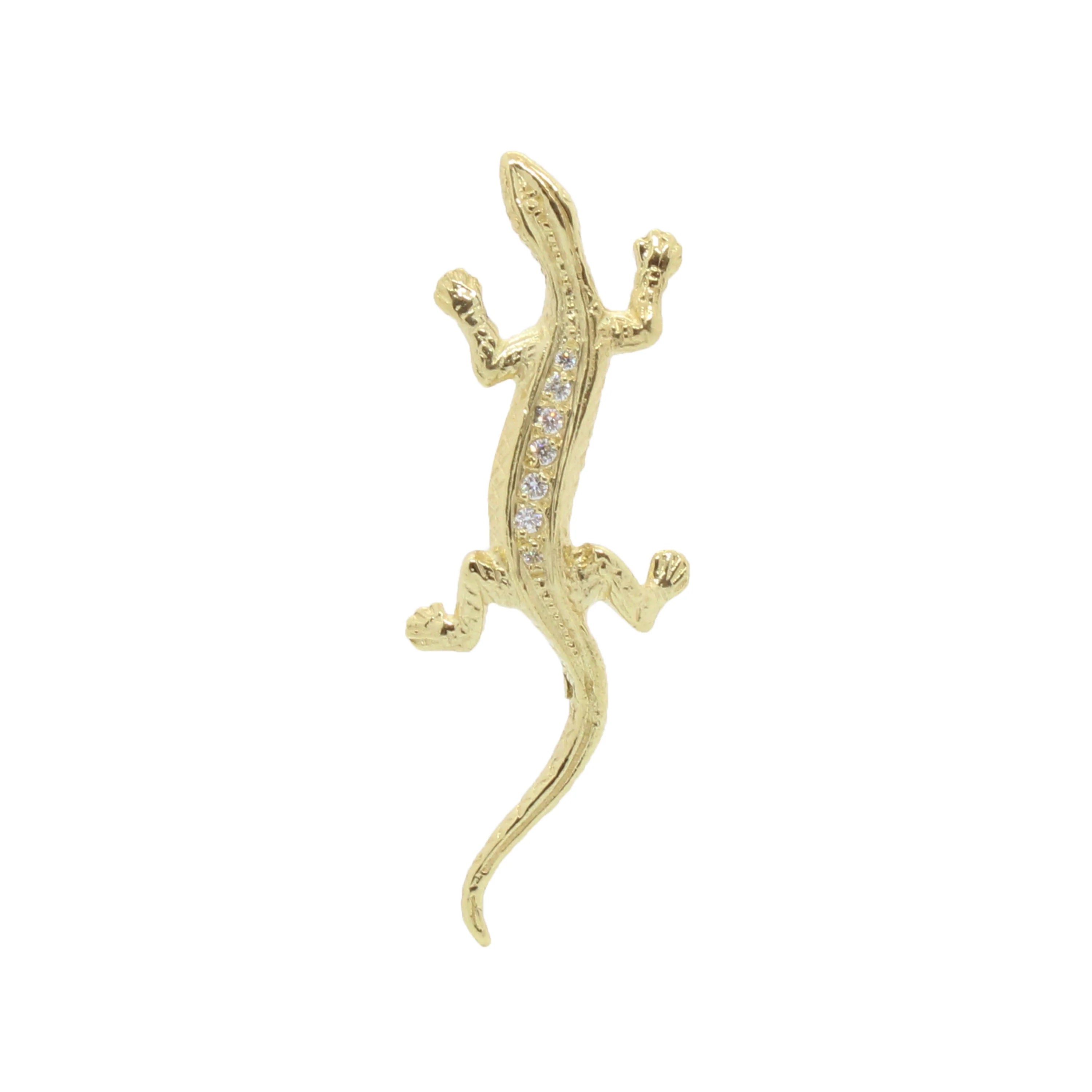 Baby Lizard Earring with Diamonds Earrings Roseark Deux Yellow Gold
