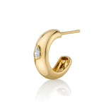 Pear-Shaped Diamond Mini Half-Hoop Huggie Earrings Roseark Deux Single