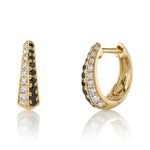 Black and White Diamond Huggie Huggie Earrings Roseark Deux Pair