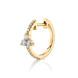 Trio-Diamond Pave Huggie Huggie Earrings Roseark Deux Single