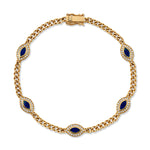 'All Seeing Eye' Chain Bracelet with Stones Chain Bracelet Roseark Deux Blue Sapphire