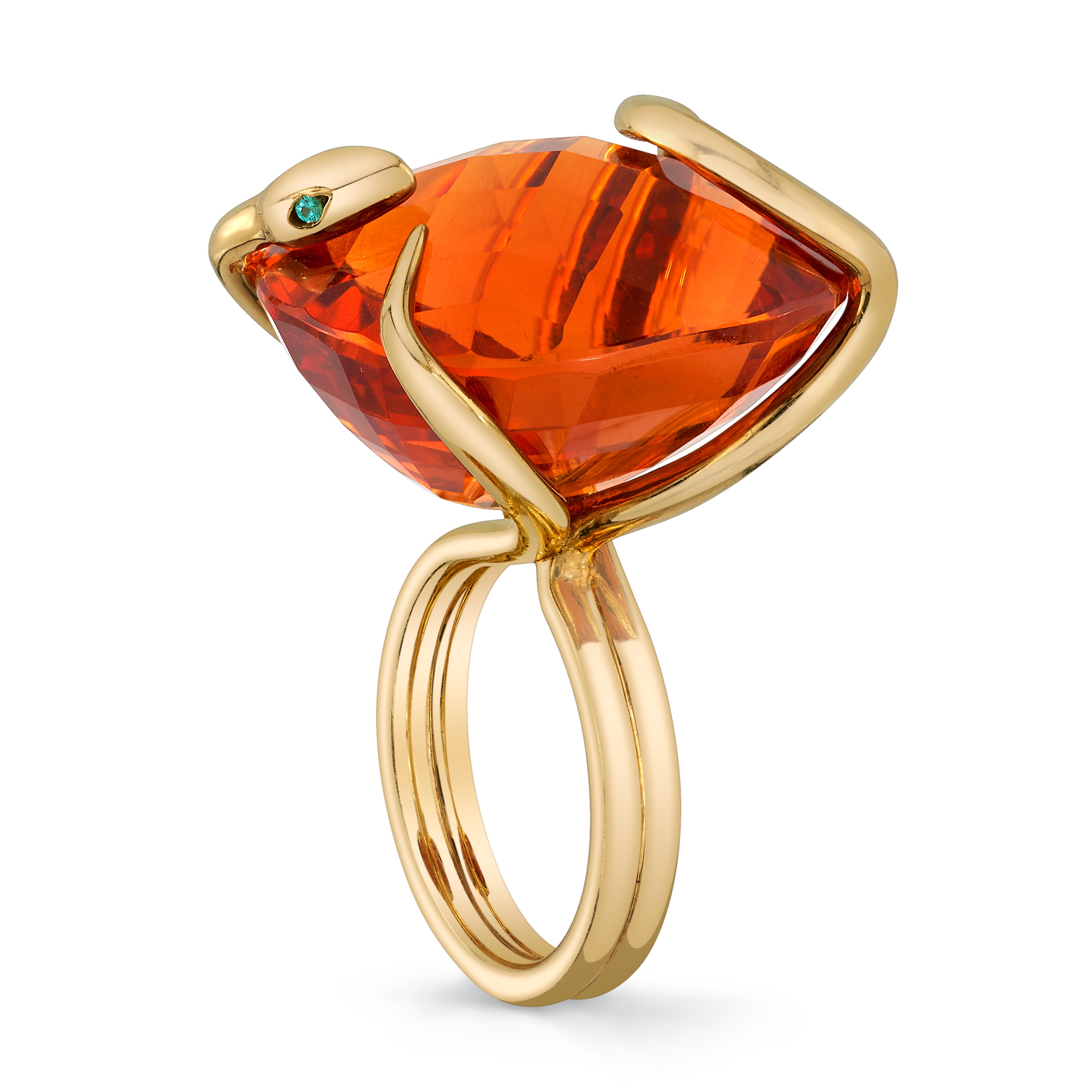 Madeira Citrine Snake on the Rocks Ring Statement Ring Perez Bitan