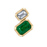 Emerald Diamond Baguette Stud Stud Earrings Roseark Deux Single Left