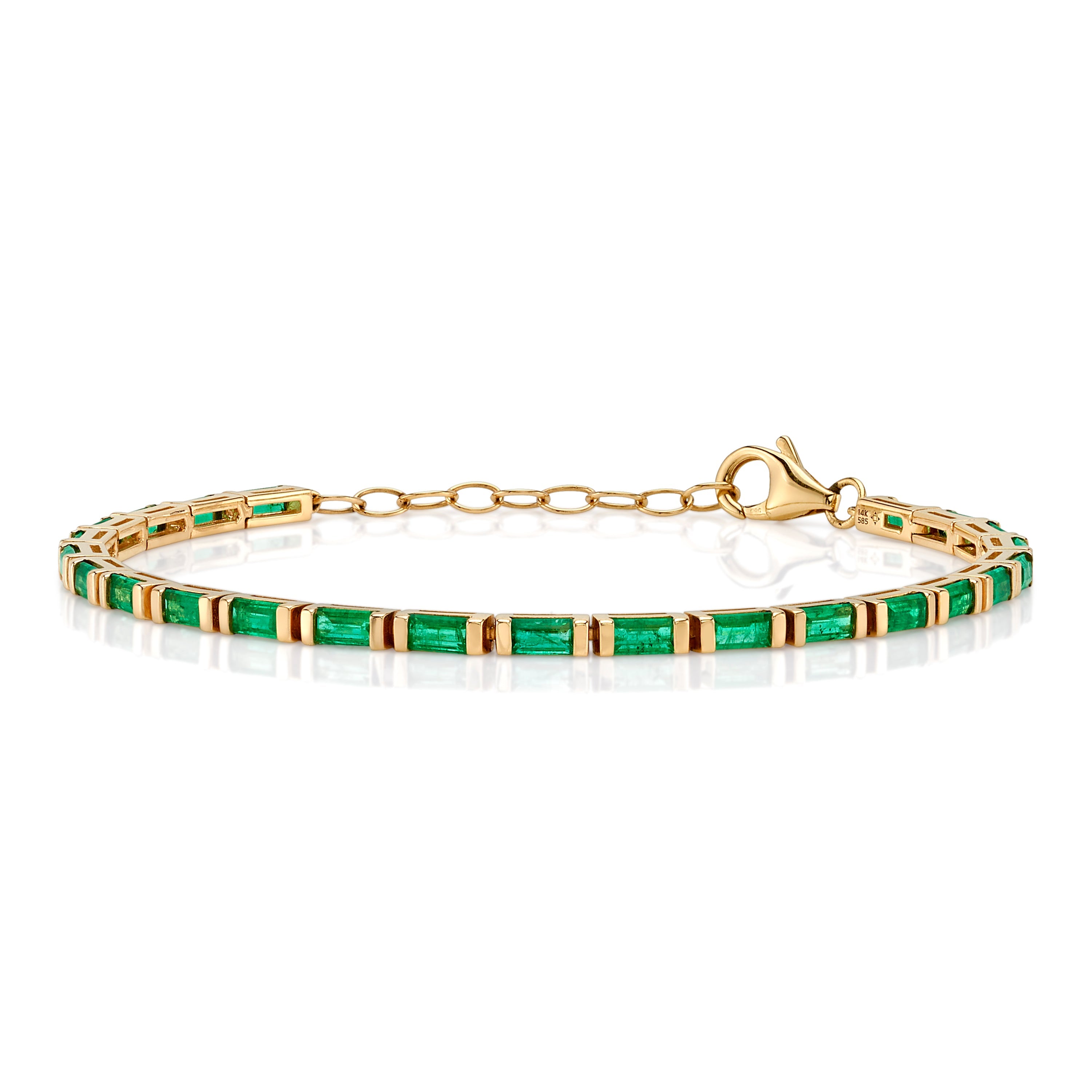 Baguette Tennis Bracelet Tennis Bracelet Roseark Deux Emerald