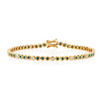 Alternating Bezel Tennis Bracelet, Small Tennis Bracelet Roseark Deux Sapphire