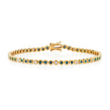 Alternating Bezel Tennis Bracelet, Small Tennis Bracelet Roseark Deux Sapphire