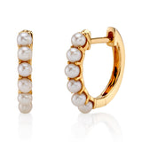 Thin Six-Pearl Huggie Huggie Earrings Roseark Deux Pair