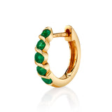 Five Stone Emerald Huggie Huggie Earrings Roseark Deux Single