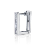 Baguette Diamond Square Hoop Hoop Earrings Roseark Deux Single