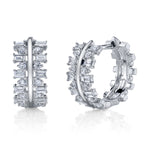 Baguette Diamond Trail Huggie Huggie Earrings Roseark Deux Pair