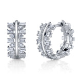 Baguette Diamond Trail Huggie Huggie Earrings Roseark Deux Pair