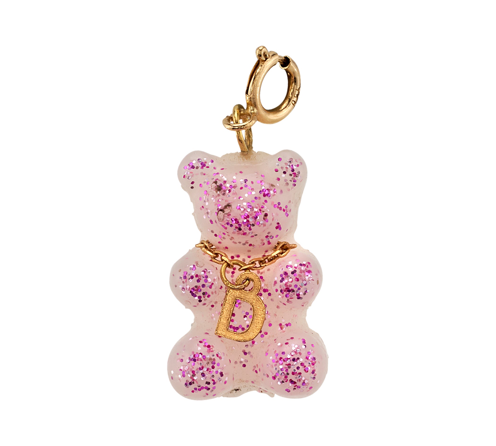 Gummy Bear Lucky Charm Charm Roseark Deux Sparkle Pink Initial "D"