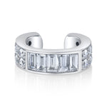 Baguette Round Diamond Ear Cuff Ear Cuff Earring Roseark Deux White+White
