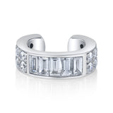 Baguette Round Diamond Ear Cuff Ear Cuff Earring Roseark Deux White+White