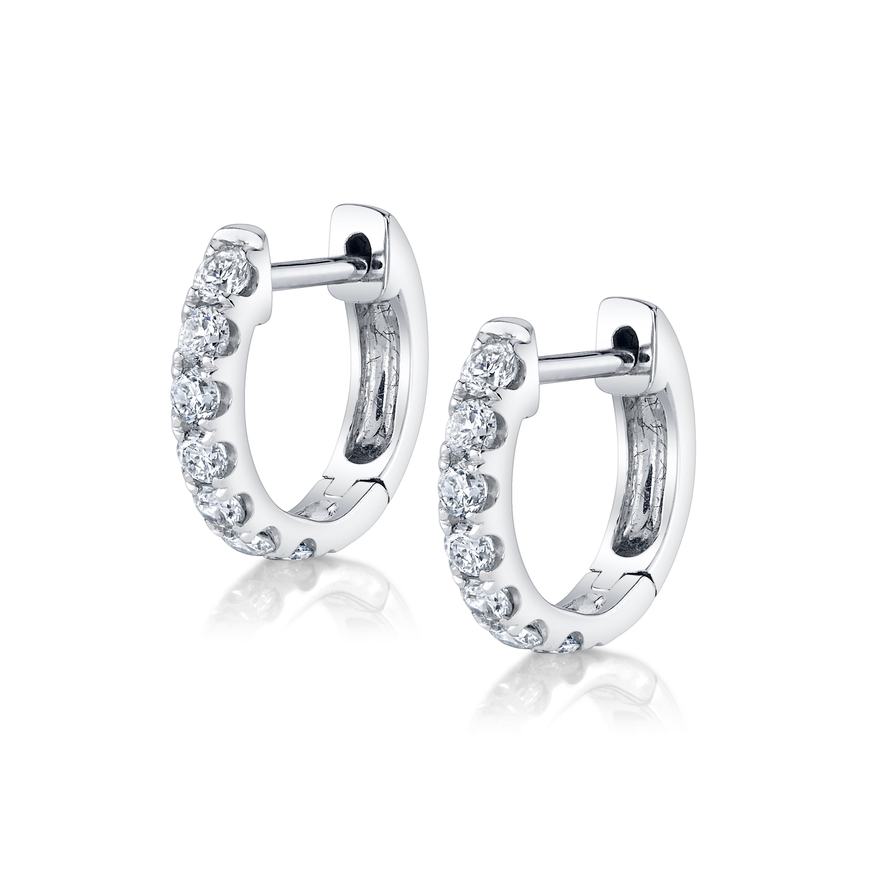 Diamond Huggie, Medium Huggie Earrings Roseark Deux Pair