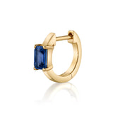 Precious-Stone Baguette Huggie Huggie Earrings Roseark Deux Single Blue Sapphire